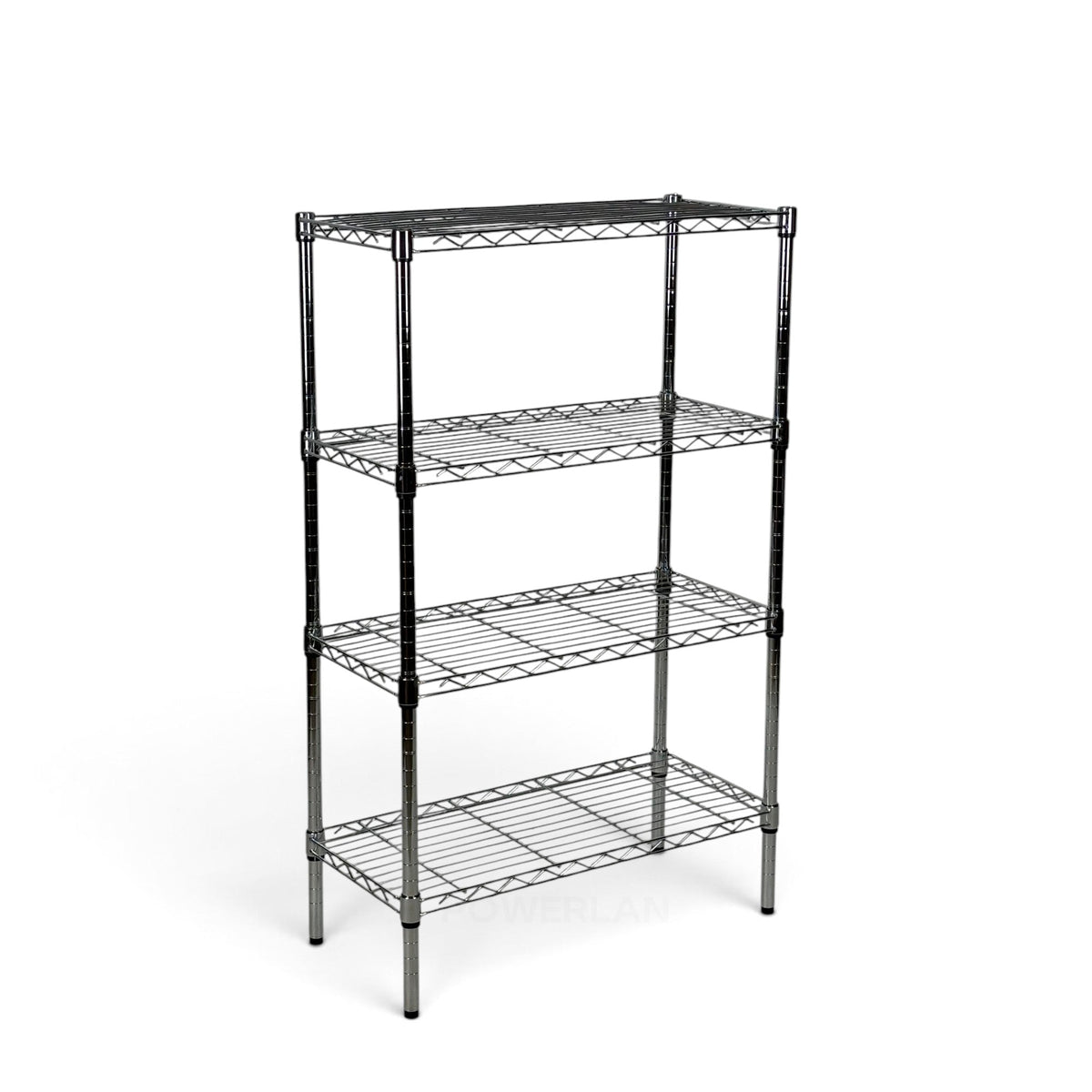 Metallika Scaffale Modulare in Acciaio Cromato 90 × 45 × H 122 cm, 4 Ripiani