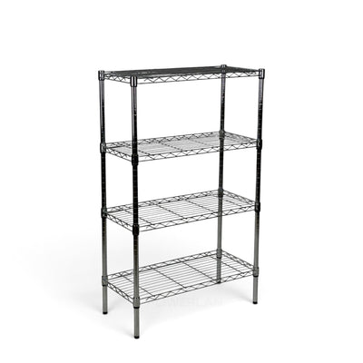 Metallika Scaffale Modulare in Acciaio Cromato 90 × 45 × H 122 cm, 4 Ripiani