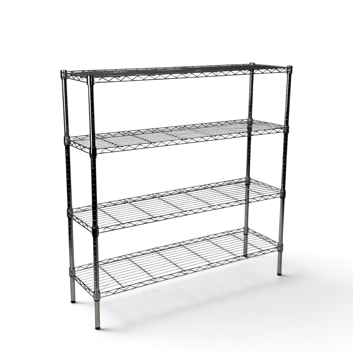 Metallika Scaffale Modulare in Acciaio Cromato 122 × 35 × H 122 cm, 4 Ripiani