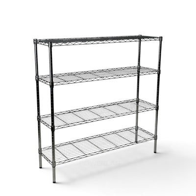 Metallika Scaffale Modulare in Acciaio Cromato 122 × 35 × H 122 cm, 4 Ripiani
