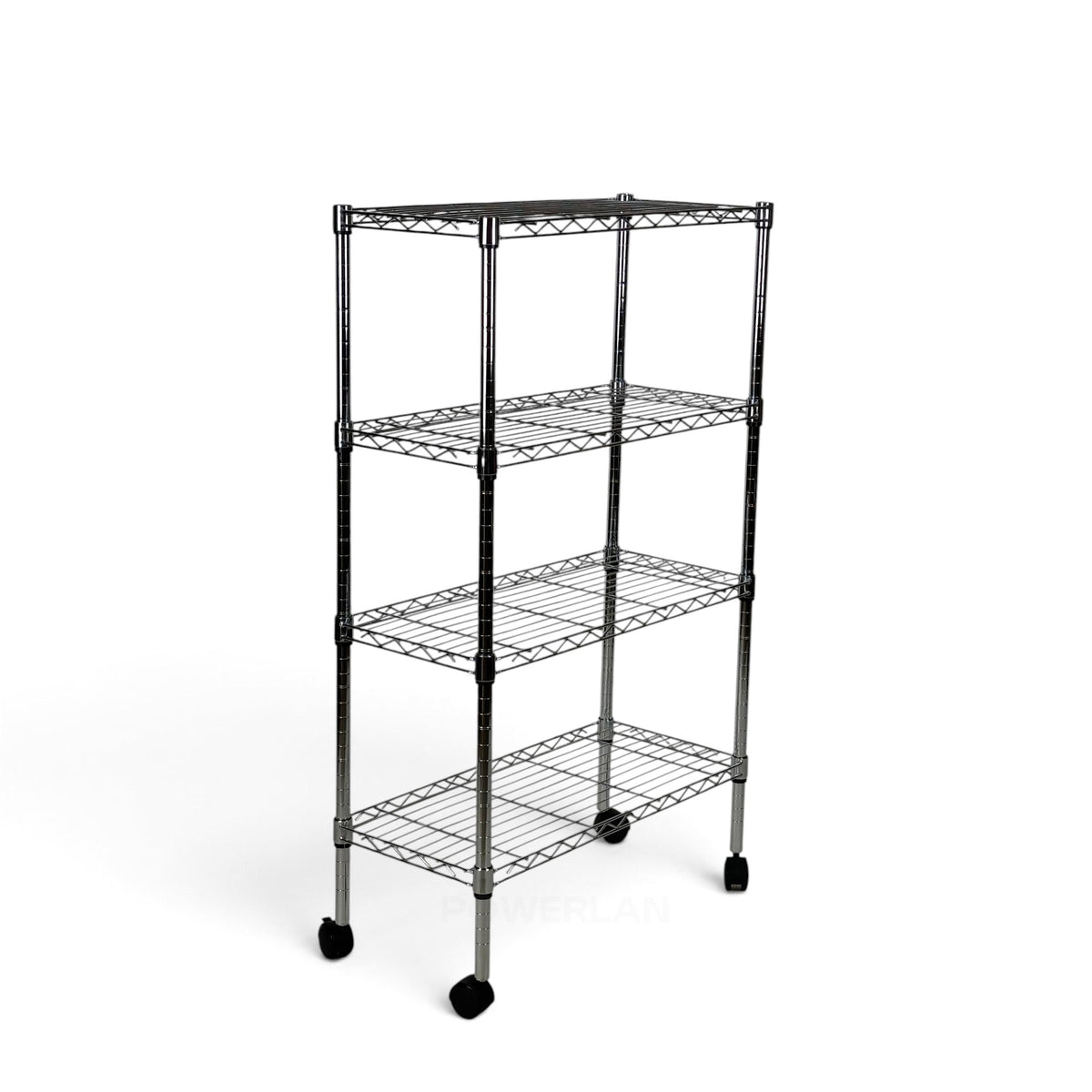 Metallika Scaffale Modulare in Acciaio Cromato 90 × 45 × H 122 cm, 4 Ripiani
