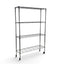 Metallika Scaffale Modulare in Acciaio Cromato 122 × 35 × H 152 cm, 4 Ripiani