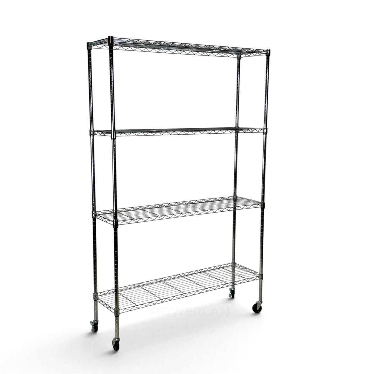 Metallika Scaffale Modulare in Acciaio Cromato 122 × 45 × H 152 cm, 4 Ripiani