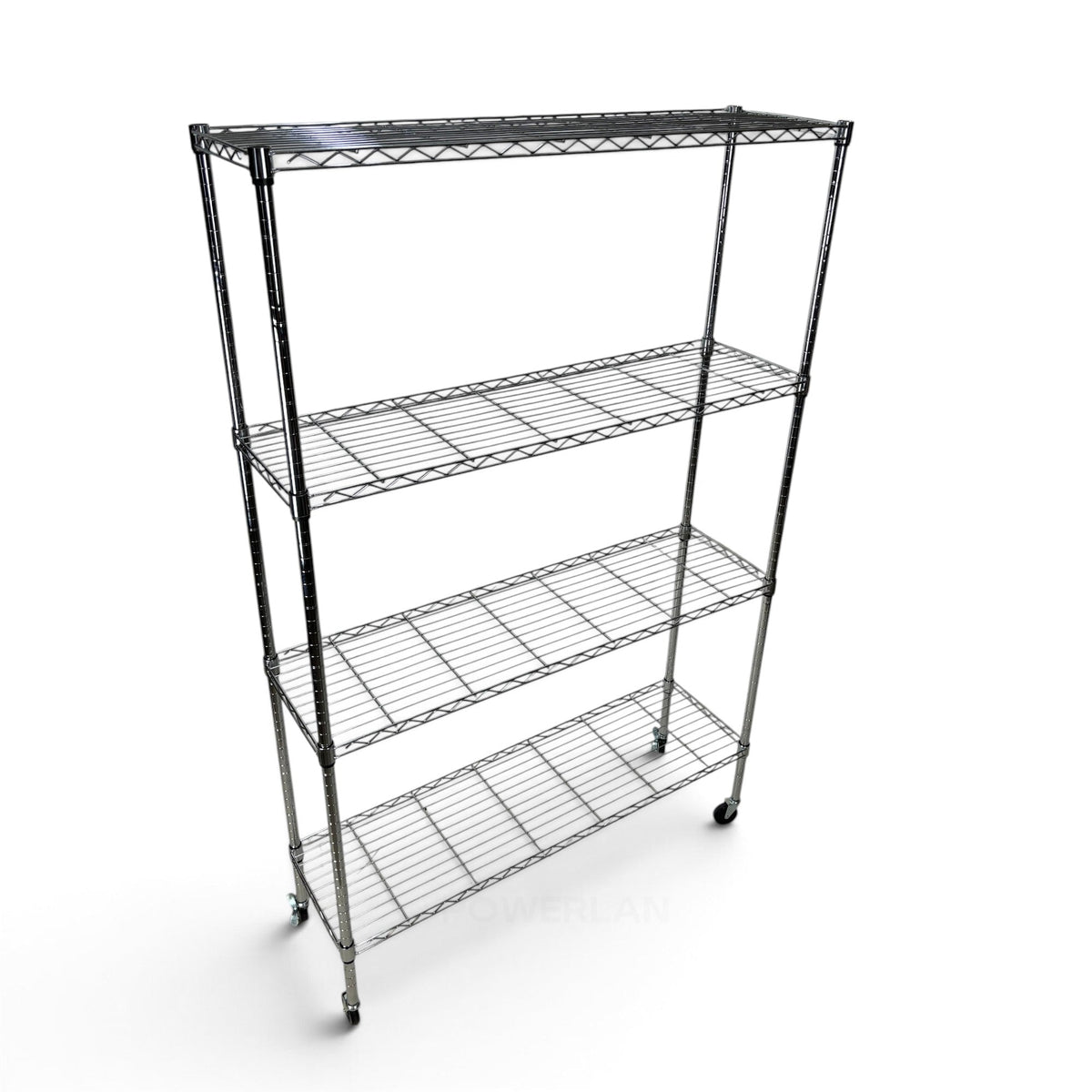 Metallika Scaffale Modulare in Acciaio Cromato 122 × 45 × H 152 cm, 4 Ripiani