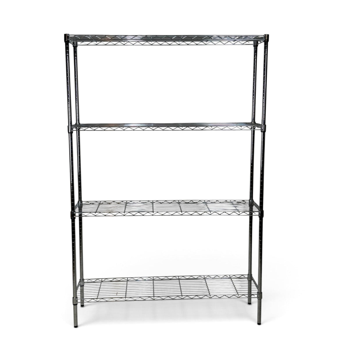 Metallika Scaffale Modulare in Acciaio Cromato 122 × 35 × H 182 cm, 4 Ripiani