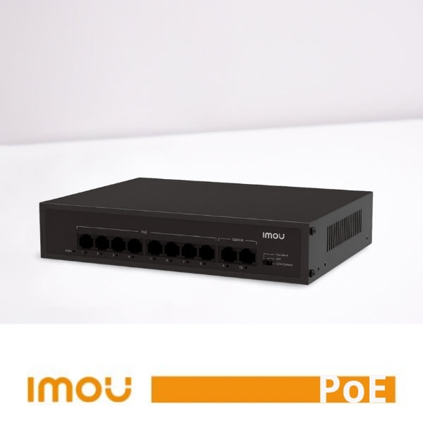 Imou Switch PoE Unmanaged SF110P 8 Porte 10/100 Mbps con 2 Uplink65W