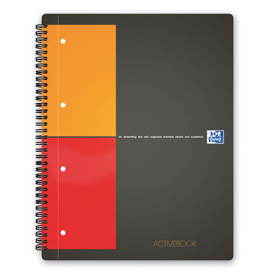 Blocco spiralato International Activebook - 1 rigo con margine - 240 x 297mm - 80gr - 80 fogli - Oxford