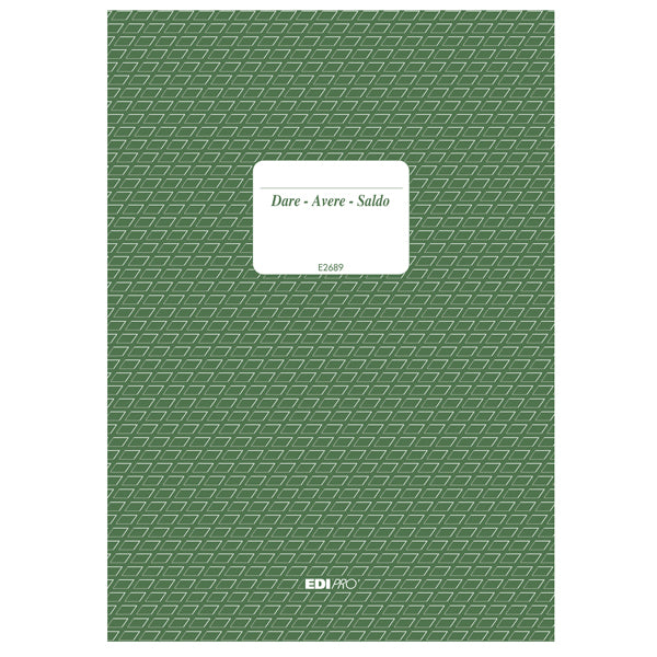 Registro dare/avere/saldo - 24 x 17cm - 100 fogli - Edipro