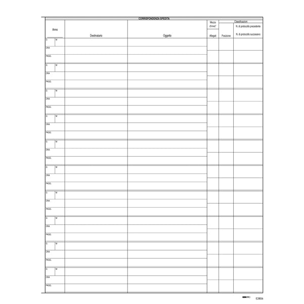 Registro corrispondenza arrivo/partenza - 31 x 24 cm - 50 fogli - Edipro