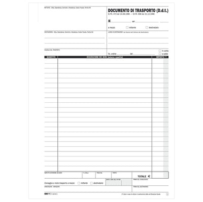 Blocco DDT - 50/50 fogli autoricalcanti - 29,7 x 21cm - Edipro