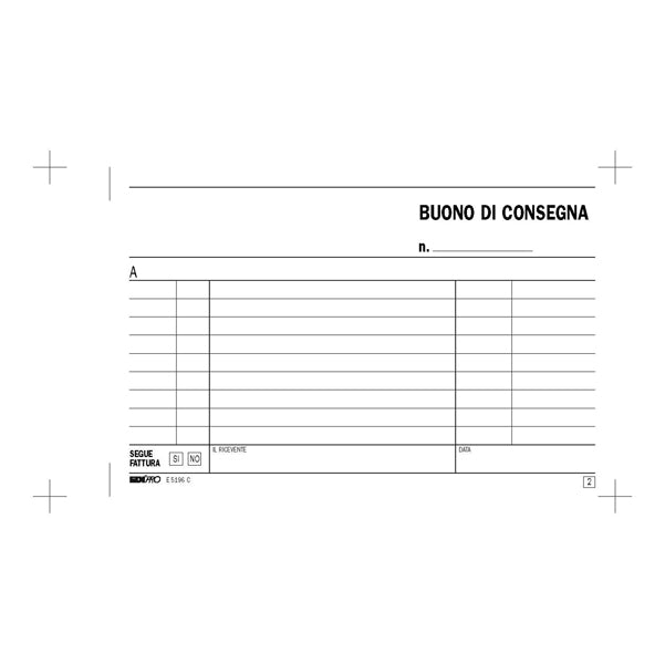 Blocco buoni di consegna - 50/50 fogli ricalcanti - 10x17cm - Edipro