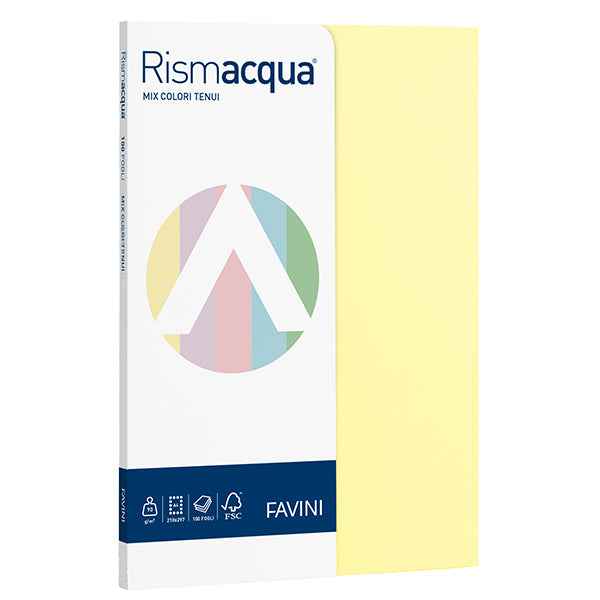 Carta Rismacqua Small - A4 - 90 gr - mix 5 colori - Favini - conf. 100 fogli
