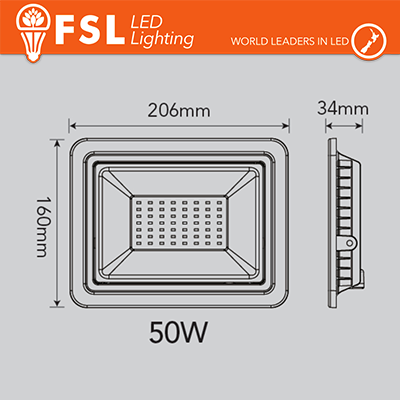 Proiettore per esterni Bianco 50W - IP65 115° 4000K