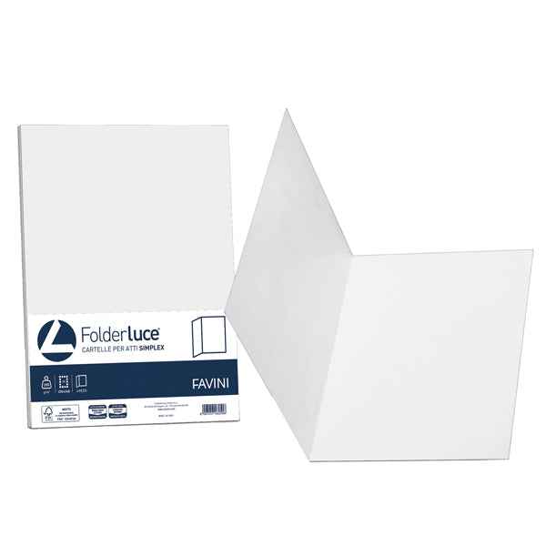 Cartellina semplice Acqua - 200 gr - A4 - bianco - cartoncino bristol - Favini - conf. 50 pezzi
