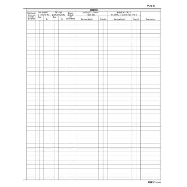 Registro merci in lavorazione - 31 x 24cm - 47 fogli - Edipro