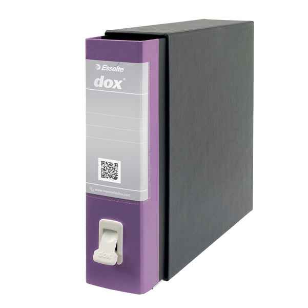 Registratore Dox 2 - dorso 8 cm - protocollo 23 x 34 cm - lilla - Esselte Dox