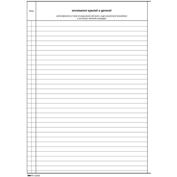 Registro giornale lavori - 31 x 21cm - 47pg - numerate - Edipro