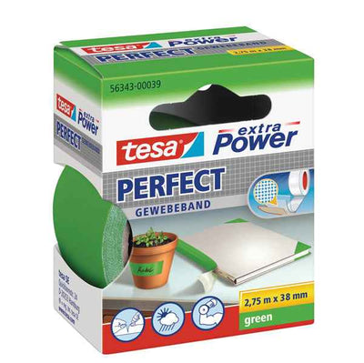 Nastro adesivo telato XP Perfect - 38 mm x 2,7 m - tela plastificata - verde - Tesa