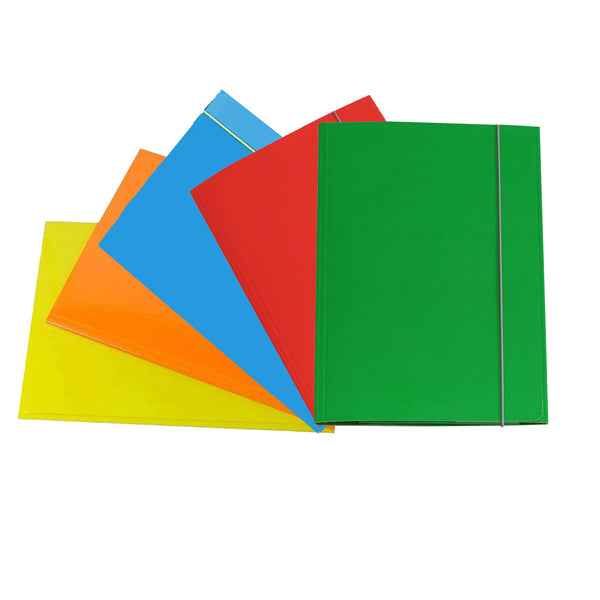 Cartella 3 lembi con elastico - A4 - dorso variabile - cartone plastificato - colori assortiti - Cartotecnica del Garda