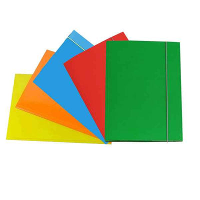 Cartella 3 lembi con elastico - A4 - dorso variabile - cartone plastificato - colori assortiti - Cartotecnica del Garda