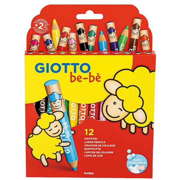 Supermatitoni - diametro mina 7 mm - con temperino - colori assortiti - Giotto - astuccio 12 pezzi