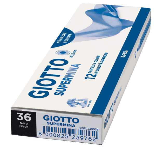 Pastello Supermina - mina 3,8 mm - nero 36 - Giotto