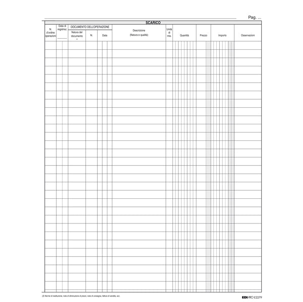 Registro merci in deposito - 31 x 24,5cm - 50 fogli - Edipro