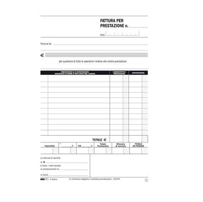 Blocco fatture professionisti - 50/50 fogli autoricalcanti - 23 x 15cm - Edipro