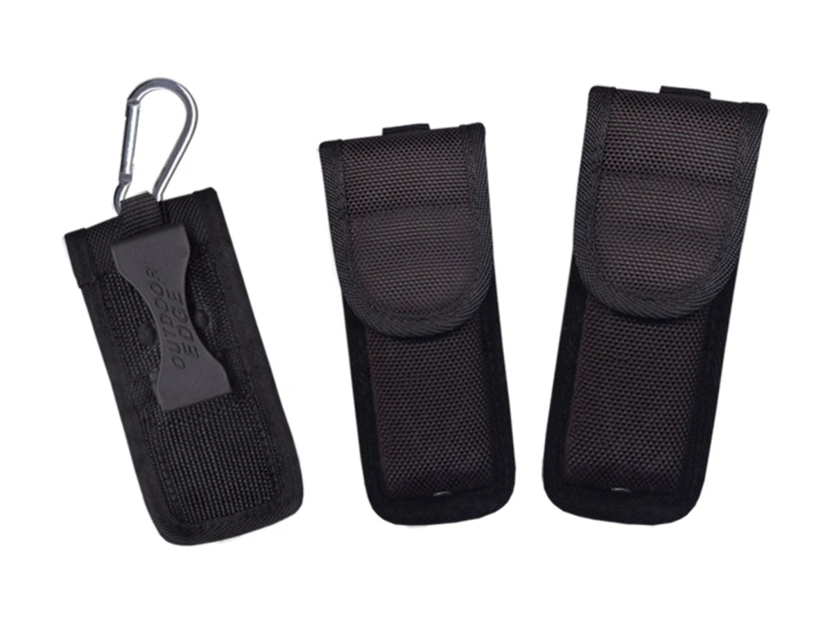 Outdoor Edge Multi-Use Holster 4 pollici Cordura clip Zytel dettaglio attacco