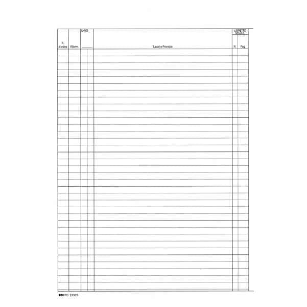 Registro contabilità dei lavori - 31 x 21cm - 47pg - numerate - Edipro
