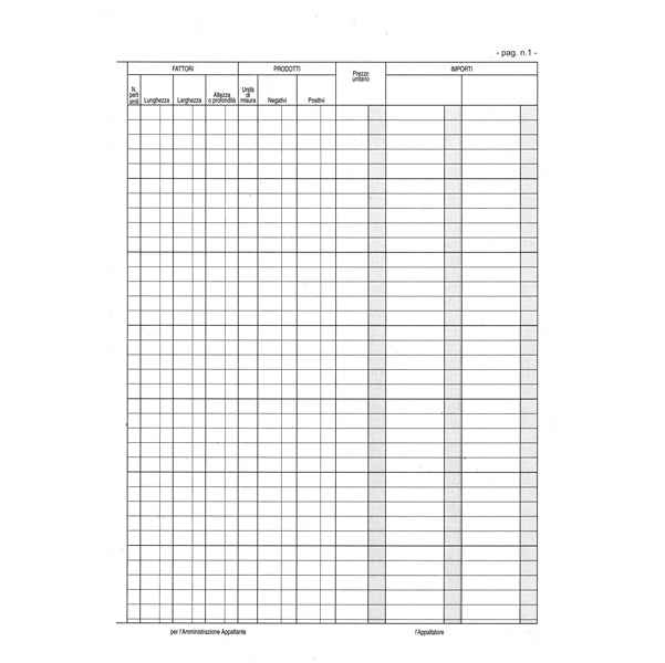 Registro contabilità dei lavori - 31 x 21cm - 47pg - numerate - Edipro
