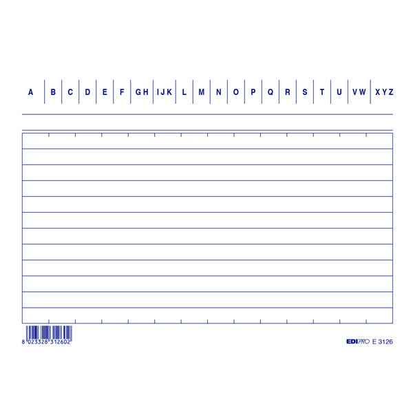 Schede in cartoncino rigate - 15x10,5 cm orizzontale - Edipro - conf. 100 pezzi