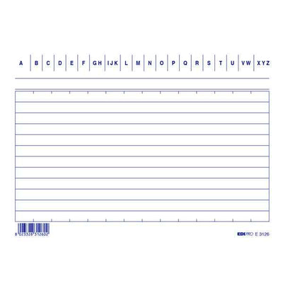 Schede in cartoncino rigate - 15x10,5 cm orizzontale - Edipro - conf. 100 pezzi