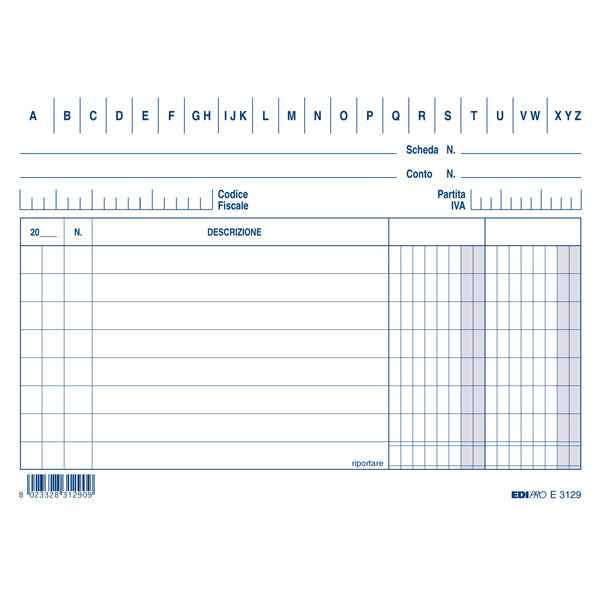Schede - 2 colonne - 10,5 x 15 cm (orizzontale) - Edipro - conf. 100 pezzi