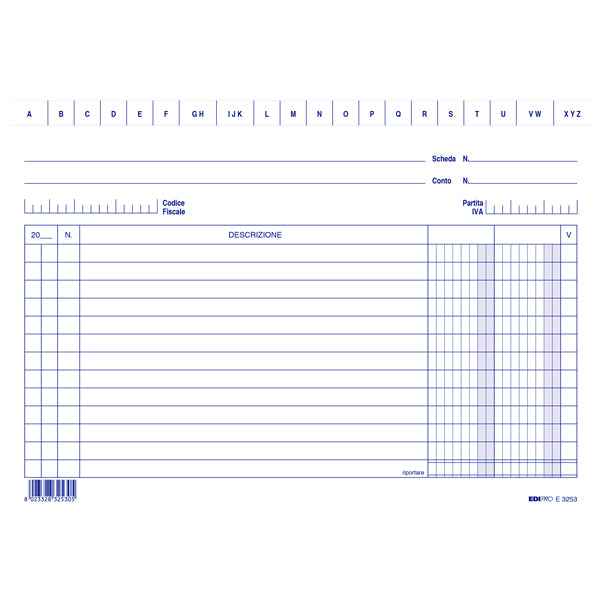 Schede - 2 colonne - 15 x 21 cm orizzontale - Edipro - conf. 100 pezzi