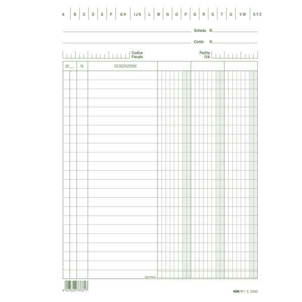 Schede - 3 colonne - 21 x 15 cm verticale - Edipro - conf. 100 pezzi