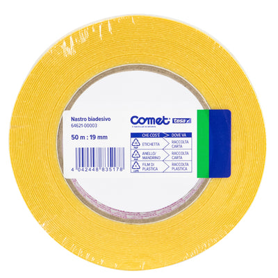 Nastro biadesivo - 19 mm x 50 m - PP - trasparente - Comet