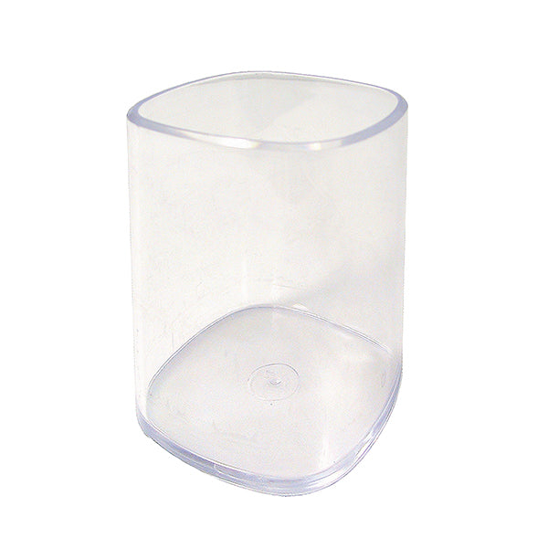 Portapenne a bicchiere - 6,5 x 6,5 x 9,5 cm - trasparente - Arda