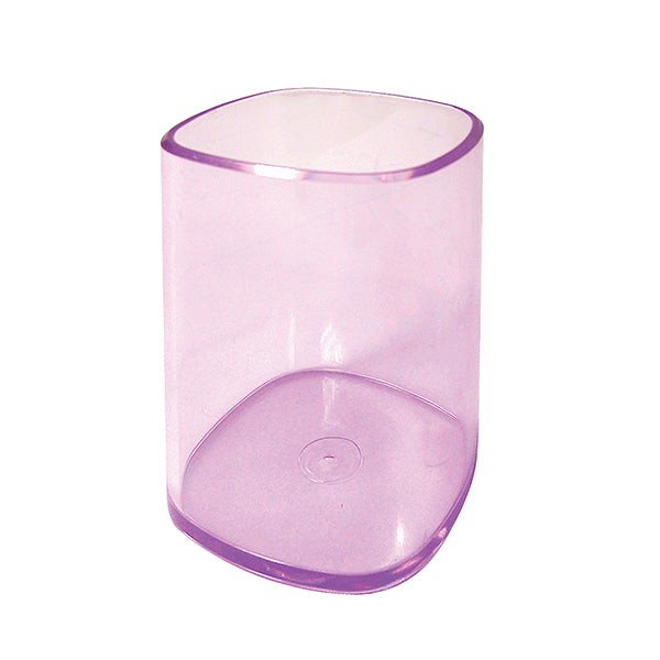 Portapenne a bicchiere - 6,5 x 6,5 x 9,5 cm - trasparente viola - Arda