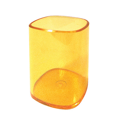 Portapenne a bicchiere - 6,5 x 6,5 x 9,5 cm - trasparente arancio - Arda