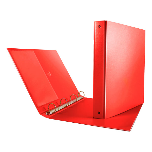 Raccoglitore Nettuno - 22 x 30 cm - 4 anelli a R 30 mm - dorso 3,5 cm - rosso - Sei Rota