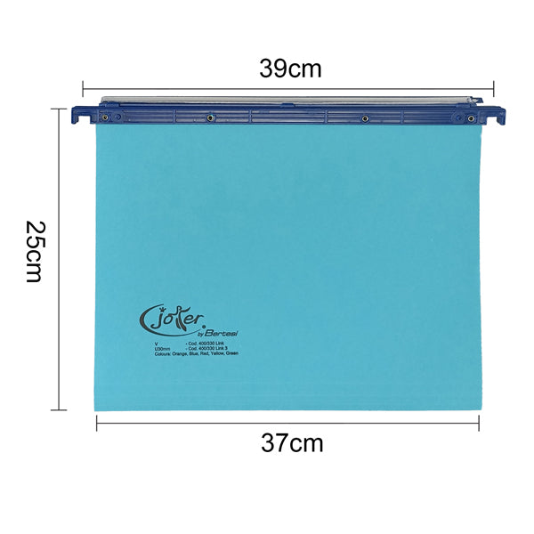 Cartella sospesa Joker - cassetto - interasse 39 cm - fondo V - 37 x 25 cm - blu - Bertesi