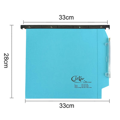 Cartella sospesa Joker - armadio - interasse 33 cm - fondo V - 33 x 28 cm - blu - Bertesi