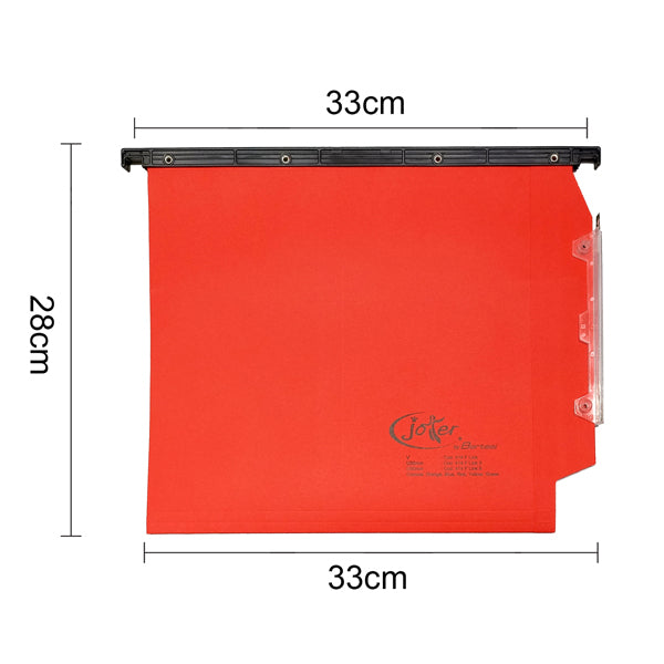 Cartella sospesa Joker - armadio - interasse 33 cm - fondo V - 33 x 28 cm - rosso - Bertesi