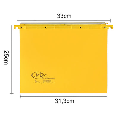 Cartella sospesa Joker - cassetto - interasse 33 cm - fondo V - 31,3 x 25 cm - giallo - Bertesi