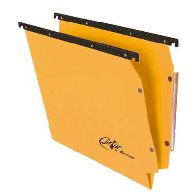Cartella sospesa Joker - armadio - interasse 33 cm - fondo V - 33 x 28 cm - giallo - Bertesi