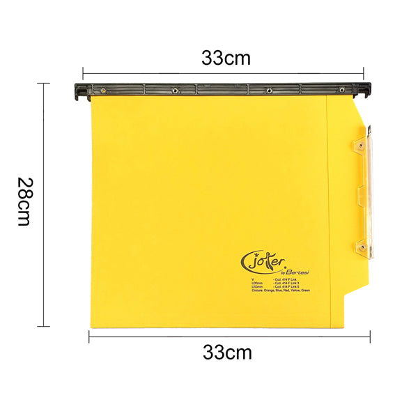 Cartella sospesa Joker - armadio - interasse 33 cm - fondo V - 33 x 28 cm - giallo - Bertesi