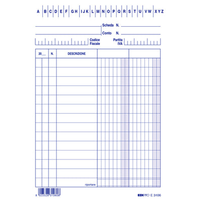 Schede - 2 colonne - 15 x 10,5 cm verticale - Edipro - conf. 100 pezzi