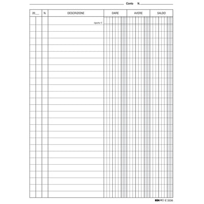 Schede - dare/avere/saldo - 21 x 15 cm - Edipro - conf. 100 pezzi