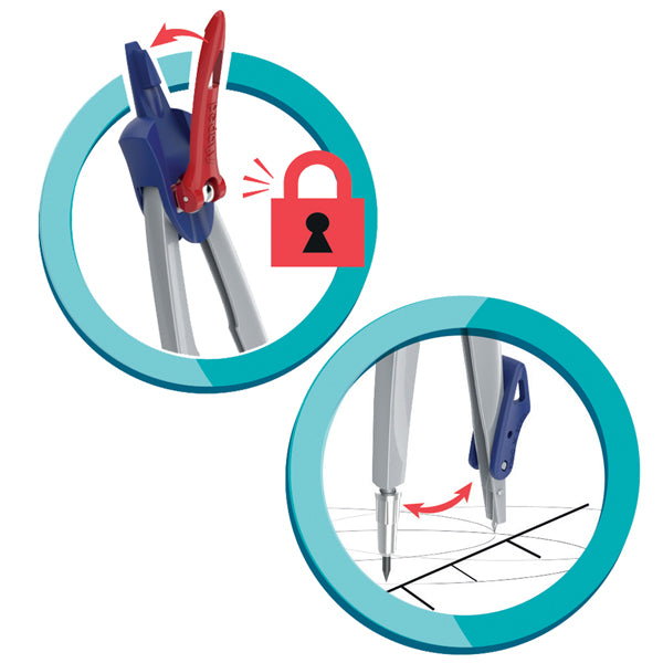 Compasso Stop System - con adattatore e mine ricambio - diametro max cerchio 282mm - Maped